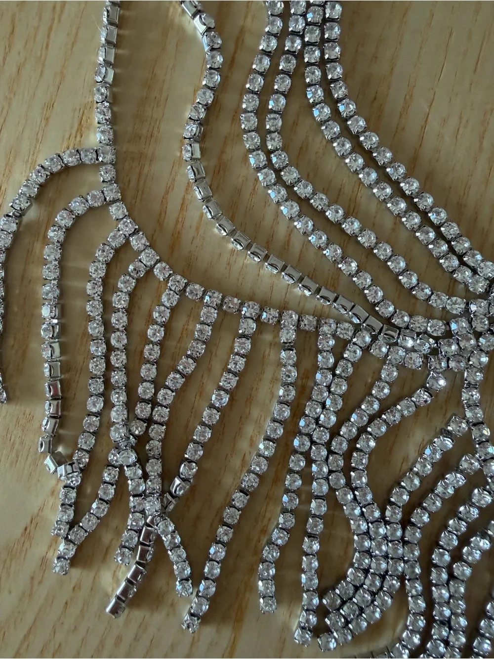 Akira Silver Heart Fringe Rhinestone Belt